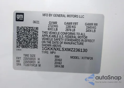 2021 GMC Acadia Awd Denali from USA, damaged, VIN 1GKKNXLSXMZ236130